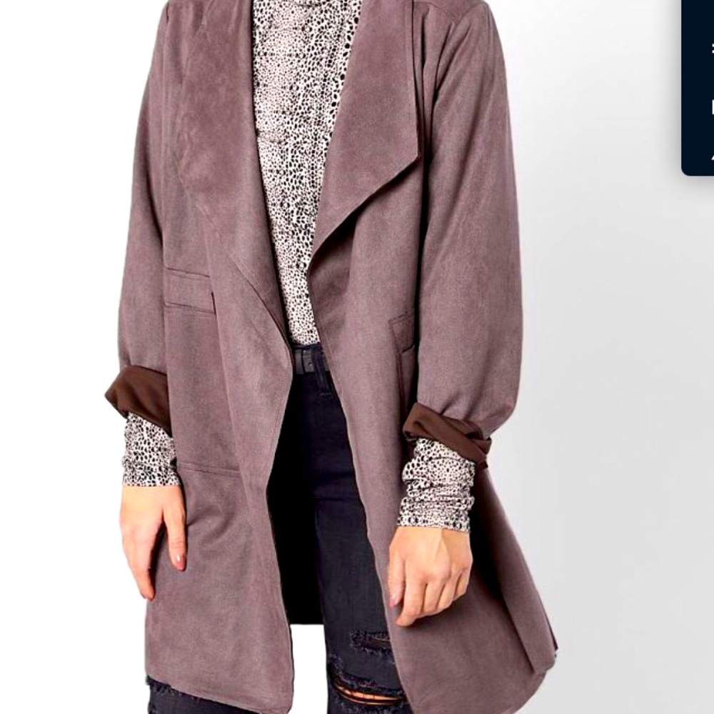 FAVLUX Faux Suede Jacket Coat